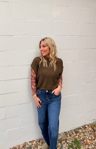 Olive Knit Top